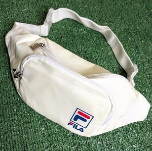 FILA Cream White Waist Bag with Red & Blue Logo